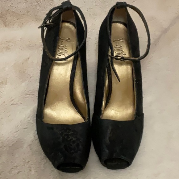 Y-not? Women’s Peep Toe Ankle Strap Sandals, Dark Brown and Black Pattern Sz 7.5 - Picture 2 of 8